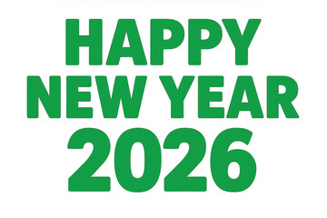 Fototapeta premium Happy new year 2026 text on transparent background