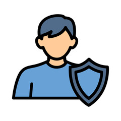 User Security Icon Representing Personal Data and Account Protection