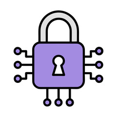 Cybersecurity Padlock Icon Symbolizing Digital Data Protection