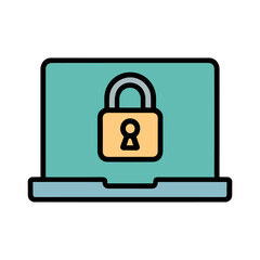 Laptop Lock Icon Representing Device Protection