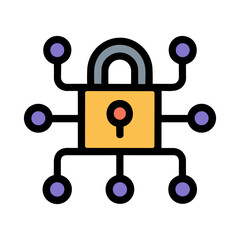 Obraz premium Digital Lock System Icon Representing Cyber Defense