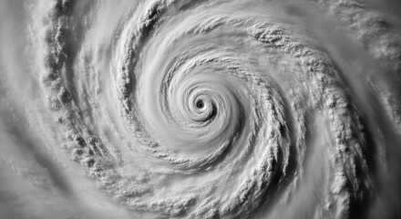 Monochromatic vortex aerial perspective showcasing cloud formations indicative of weather events
