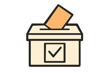 Ballot Box Voting Symbol Vector Icon