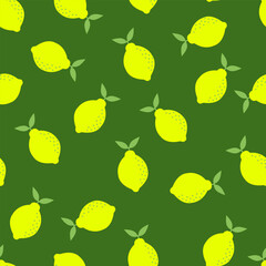 Tropical vector seamless background. Yellow pattern with exotic flowers, and fruits. Stock wallpaper. Jungle vector vintage print. Lemon citrus vector pattern.	
