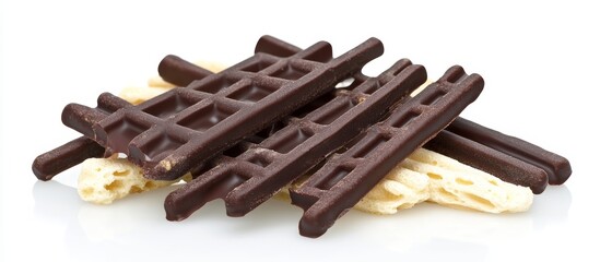 Indulge in irresistible chocolate-covered waffle sticks and crispy cereal snacks, a perfect sweet treat for any occasion.