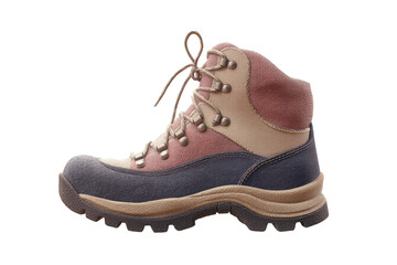 Durable multicolor hiking boot with rugged sole and lace-up design, cut out