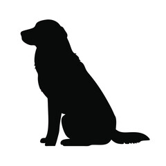 Sitting dog silhouette profile view animal pet companion