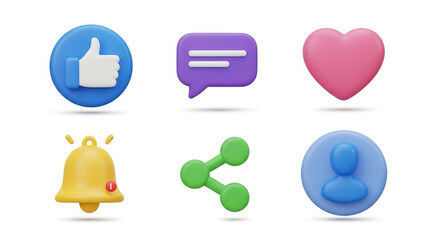 Engaging Social Media Icons for Digital Engagement and Online Interaction