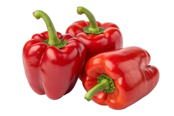 Red peppers isolated on transparent or white background, png