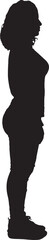 vector,silhouette of a side view of a woman standing