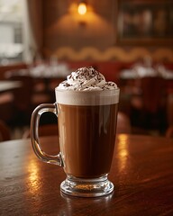 cup of cappuccino with chocolate