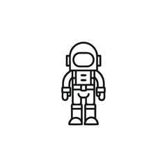 Simple line drawing reveals the iconic form of a spacesuit on a white background