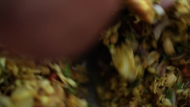 Delicious Spicy Indian street food, Bhelpuri.