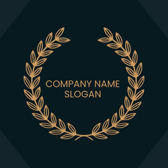 Luxurious Gold Laurel Wreath Logo