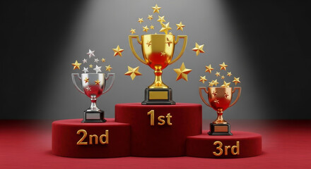 Award ceremony celebrating top achievements and victorious competition winners receiving prizes