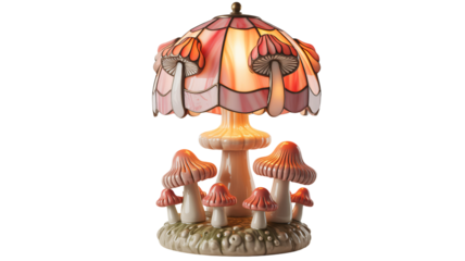 Whimsical mushroom lamp casts a soft, ambient glow in a charming, fantasy-inspired design