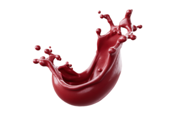 Dynamic splash of red liquid with high-speed motion capture, cut out