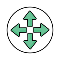 User Interfece Colored Outline Icons