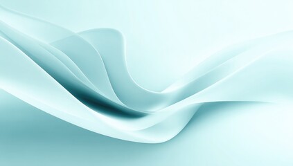 Fototapeta premium Light-blue, flowing, abstract shapes create a serene and smooth design.