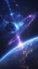 Fototapeta premium Earth Alight: The Pulse of a Connected World from the Edge of Night