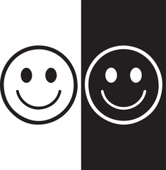 A bright yellow cartoon smiley face icon vector illustration of a happy, cheerful emotion