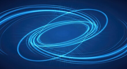 Abstract blue background with swirling light trails creating a dynamic and futuristic design element