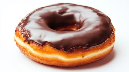 Indulge in the irresistible allure of a perfectly glazed chocolate donut, a sweet treat for any occasion.
