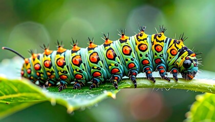 Vibrant caterpillar on a leaf (1)