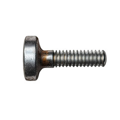 Fototapeta premium Close up of a metal screw with a threaded shaft isolated on transparent background