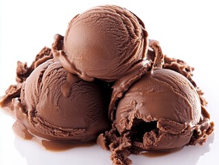 Indulge in rich, decadent chocolate ice cream scoops melting invitingly for a perfect sweet treat experience