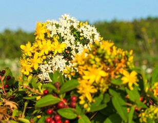 Obraz premium Vibrant wildflowers in a sunny meadow