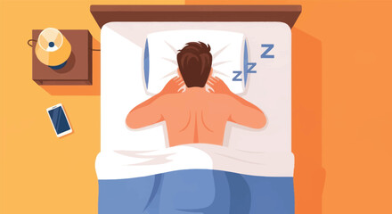 Peaceful sleep illustration showing restful night for wellness and relaxation