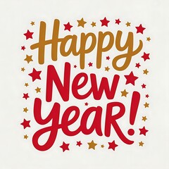  joyful happy new year greeting card with stars and bright typography for seasonal celebration
