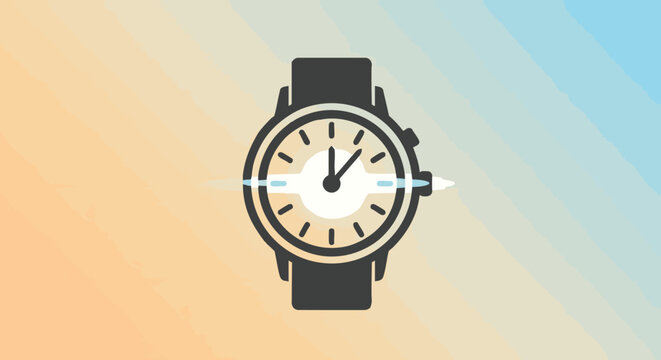 Iconic Analog Wristwatch with a Modern, Minimalist Design on a Gradient Background