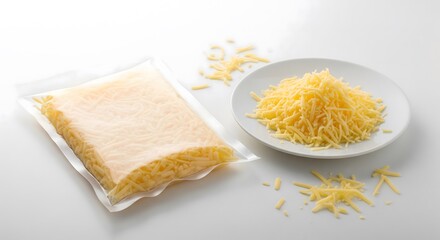 Mockup of a Blank Bag of Shredded Cheese