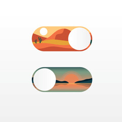 Smartphone elements, day or night mode switch - Vector illustration
