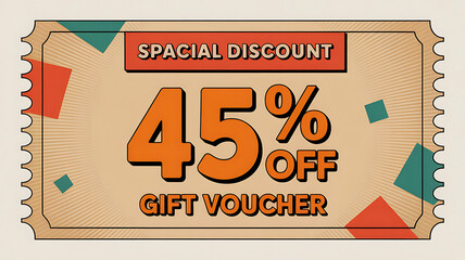 Special Discount Gift Voucher: A vintage-style gift voucher showcasing a special discount, promising savings and excitement for potential buyers. A perfect visual for promotional offers, gift ideas.