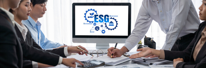 Business intelligence and data analysis concept. Analyst team working on financial data analysis...