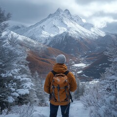Snowy mountain adventure creates stunning balance of nature and serenity