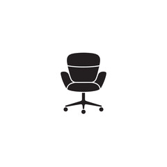 Fototapeta premium Modern Office Chair Icon Silhouette.A simple, black silhouette of a modern office chair, perfect for use in presentations, websites, or marketing materials.