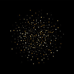 Confetti explosion. Golden serpentine ribbons frame design