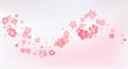Tender spring pink flower flow. Delicate scent of woman perfume