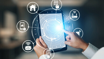 Concept of smart home automation enhances modern living. This innovative smart home system provides security, convenience, and control for a connected lifestyle. Gist