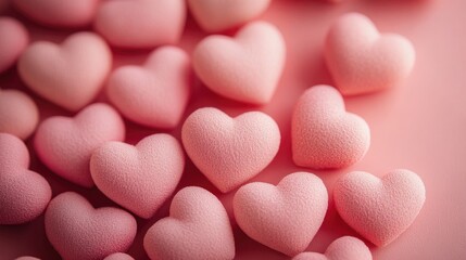 Pink Hearts Background, Festive Valentine Background with Warm Tones.