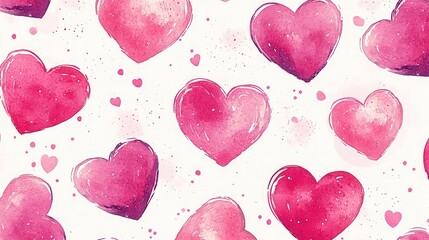 Pink Hearts Seamless Girlish Background, Perfect for Feminine Designs and Decor.