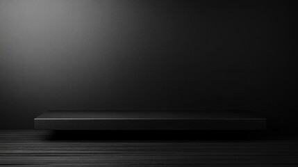 Plain Solid Black Color Background, Empty Space for Studio Room and Product Display.