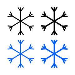 Fototapeta premium Snowflake Icon . in stroke, black and colored vectors collection isolated on white&nbsp;background.