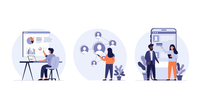 Illustrating the Process of Digital Marketing Analytics and Business Development Through Modern Technology and Teamwork