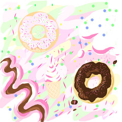 seamless background with donuts