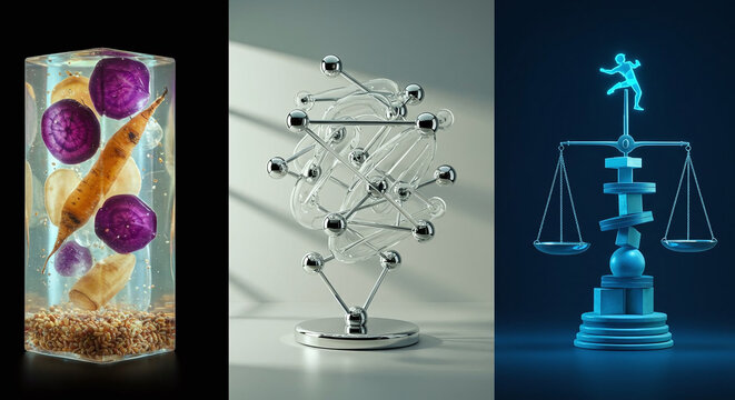 Diverse Concepts Triptych Nutrition Science Social Justice Imbalance